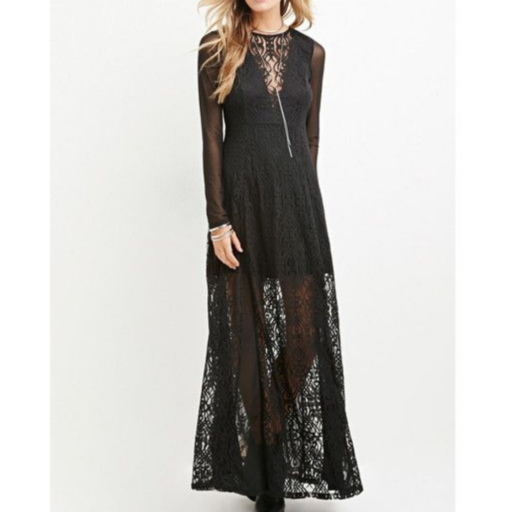 F21 ornate lace maxi dress